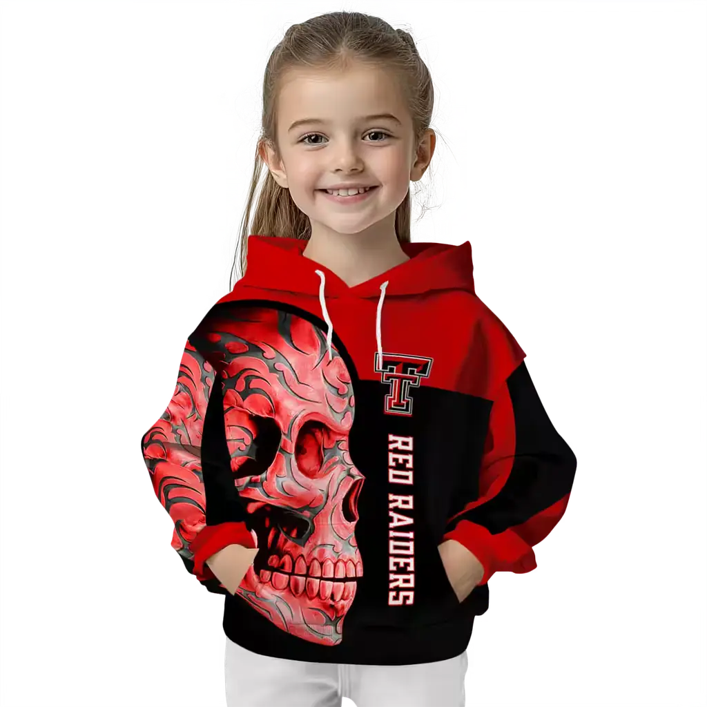 texas tech red raiders skull motif red black hoodie top rated texas tech red raiders skull motif red black hoodie top rated