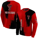 texas tech red raiders splatter effect red hoodie best selling