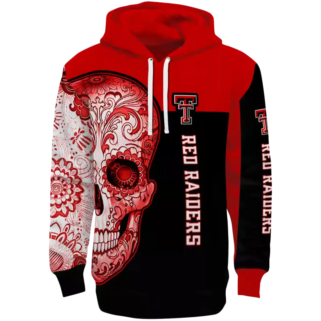 texas tech red raiders sugar skull red black hoodie best selling texas tech red raiders sugar skull red black hoodie best selling