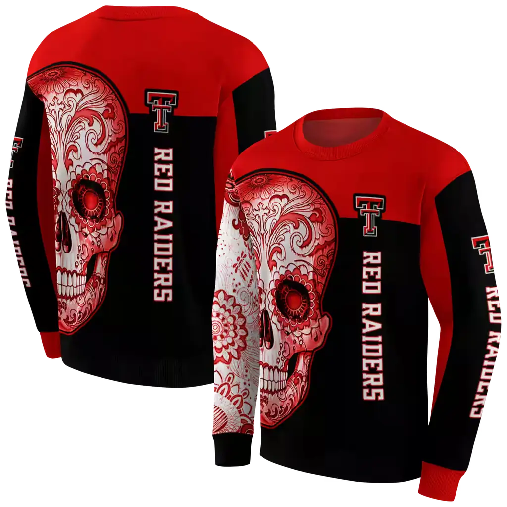 texas tech red raiders sugar skull red black hoodie premium grade texas tech red raiders sugar skull red black hoodie premium grade
