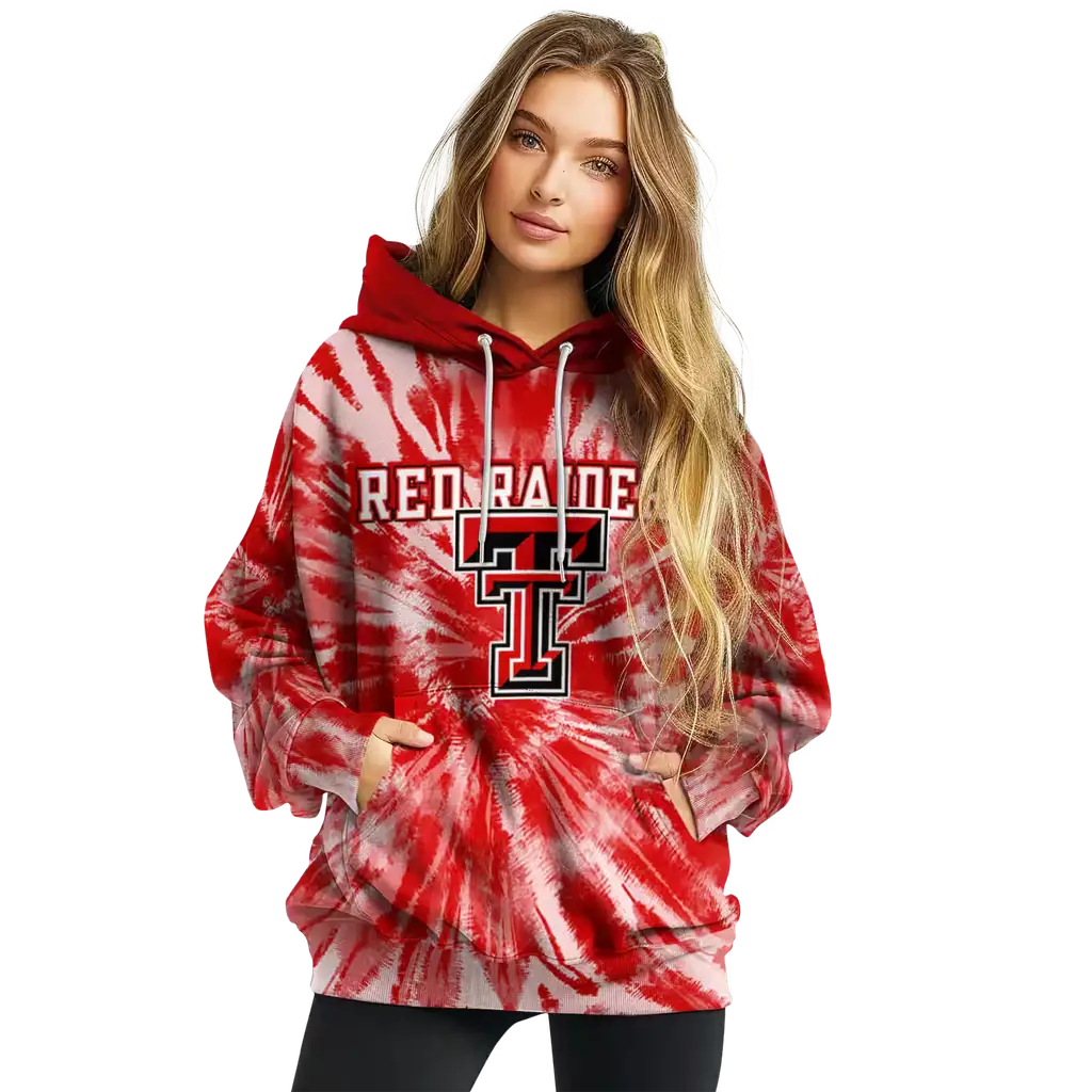 texas tech red raiders tie dye pattern red hoodie high quality texas tech red raiders tie dye pattern red hoodie high quality
