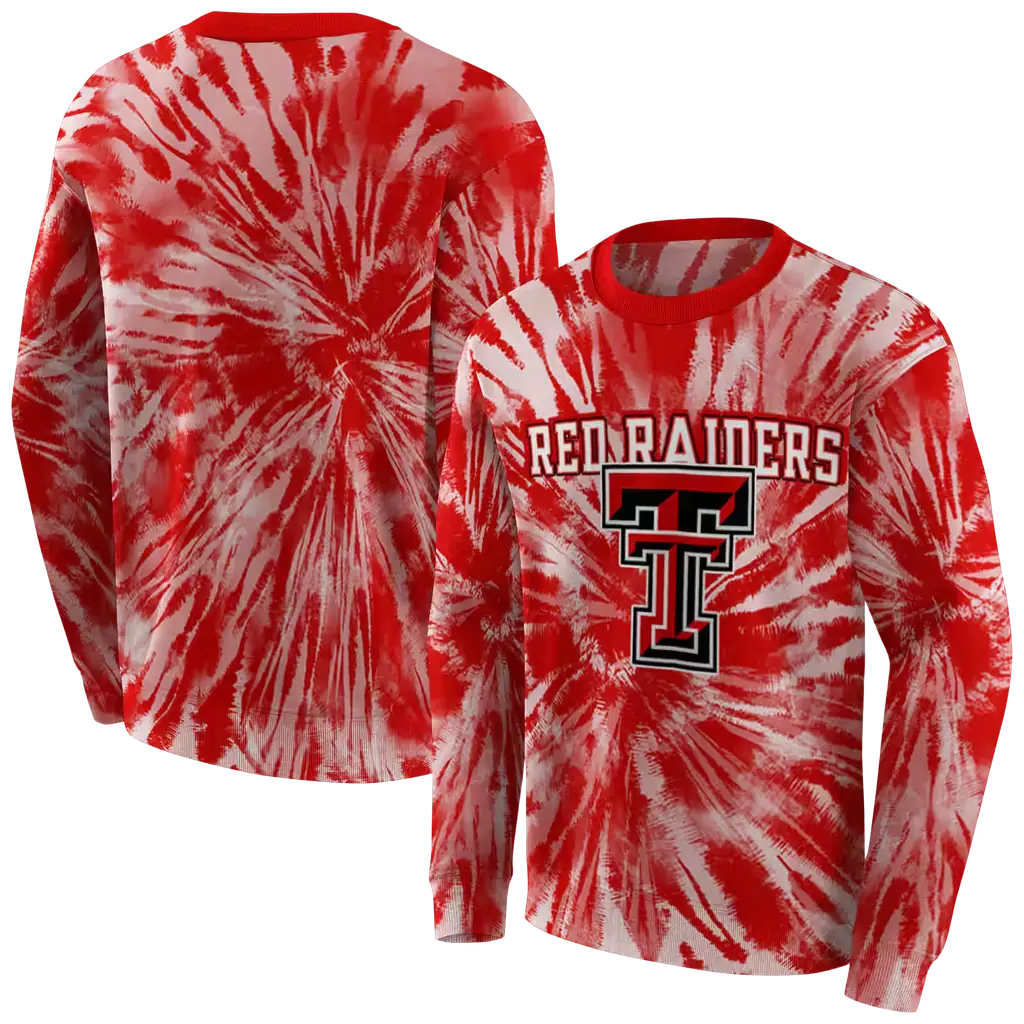 texas tech red raiders tie dye pattern red hoodie premium grade texas tech red raiders tie dye pattern red hoodie premium grade