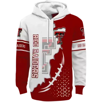 texas tech red raiders triangular pattern red white hoodie best selling