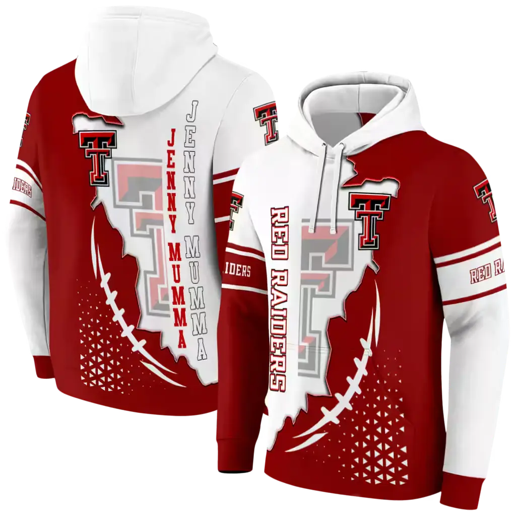 texas tech red raiders triangular pattern red white hoodie fashion forward texas tech red raiders triangular pattern red white hoodie fashion forward