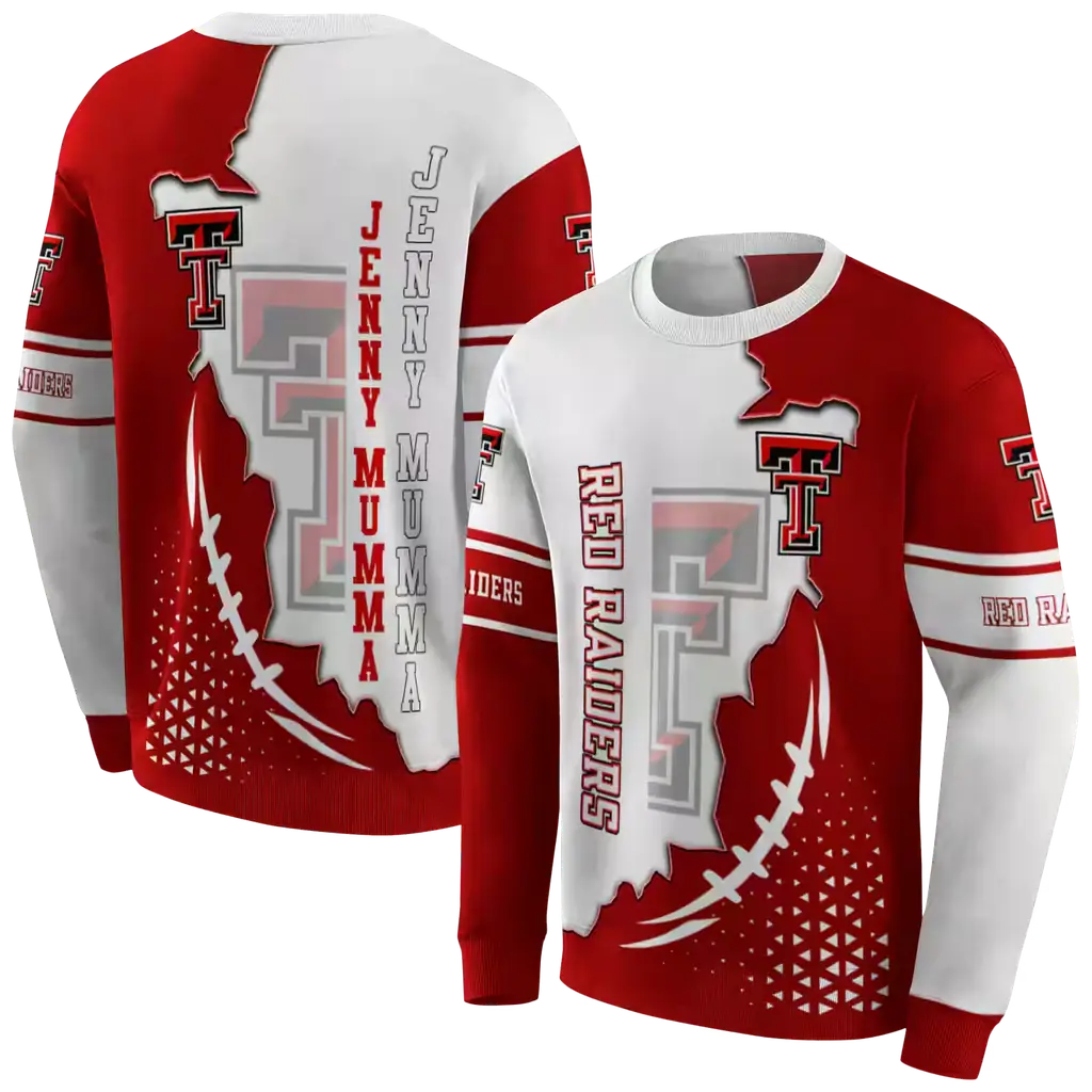 texas tech red raiders triangular pattern red white hoodie premium grade texas tech red raiders triangular pattern red white hoodie premium grade