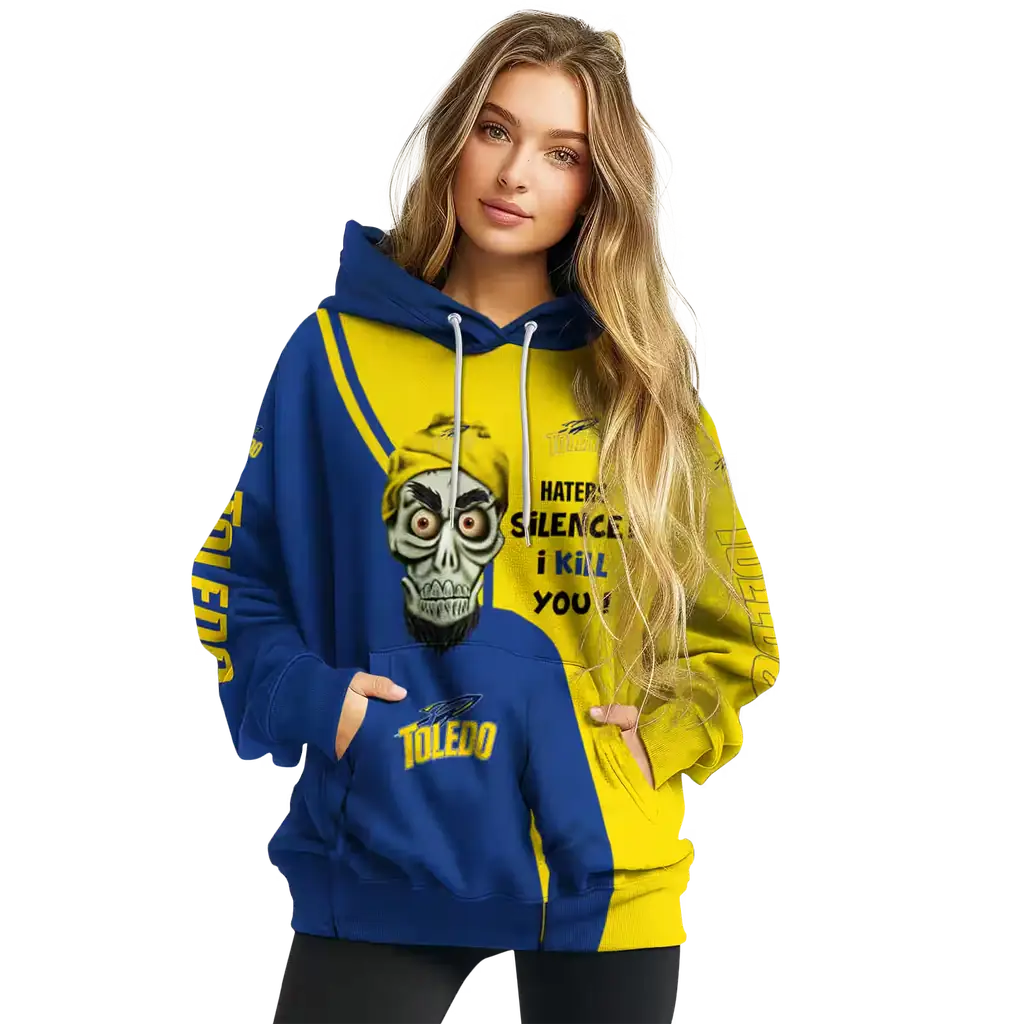 toledo rockets achmed skull blue hoodie high quality toledo rockets achmed skull blue hoodie high quality