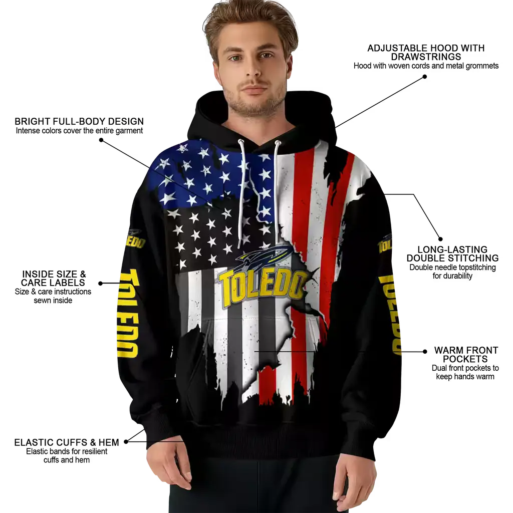 toledo rockets american pride black hoodie latest model toledo rockets american pride black hoodie latest model