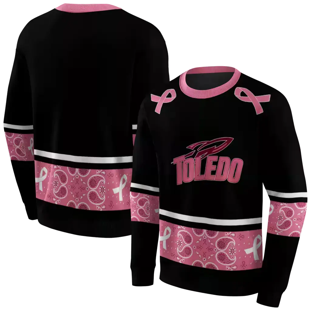 toledo rockets awareness ribbon black pink hoodie premium grade toledo rockets awareness ribbon black pink hoodie premium grade