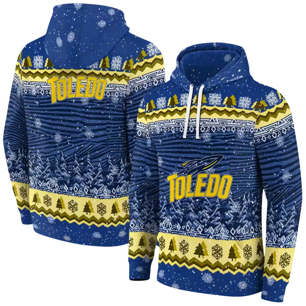 toledo rockets christmas trees blue hoodie fashion forward toledo rockets christmas trees blue hoodie fashion forward