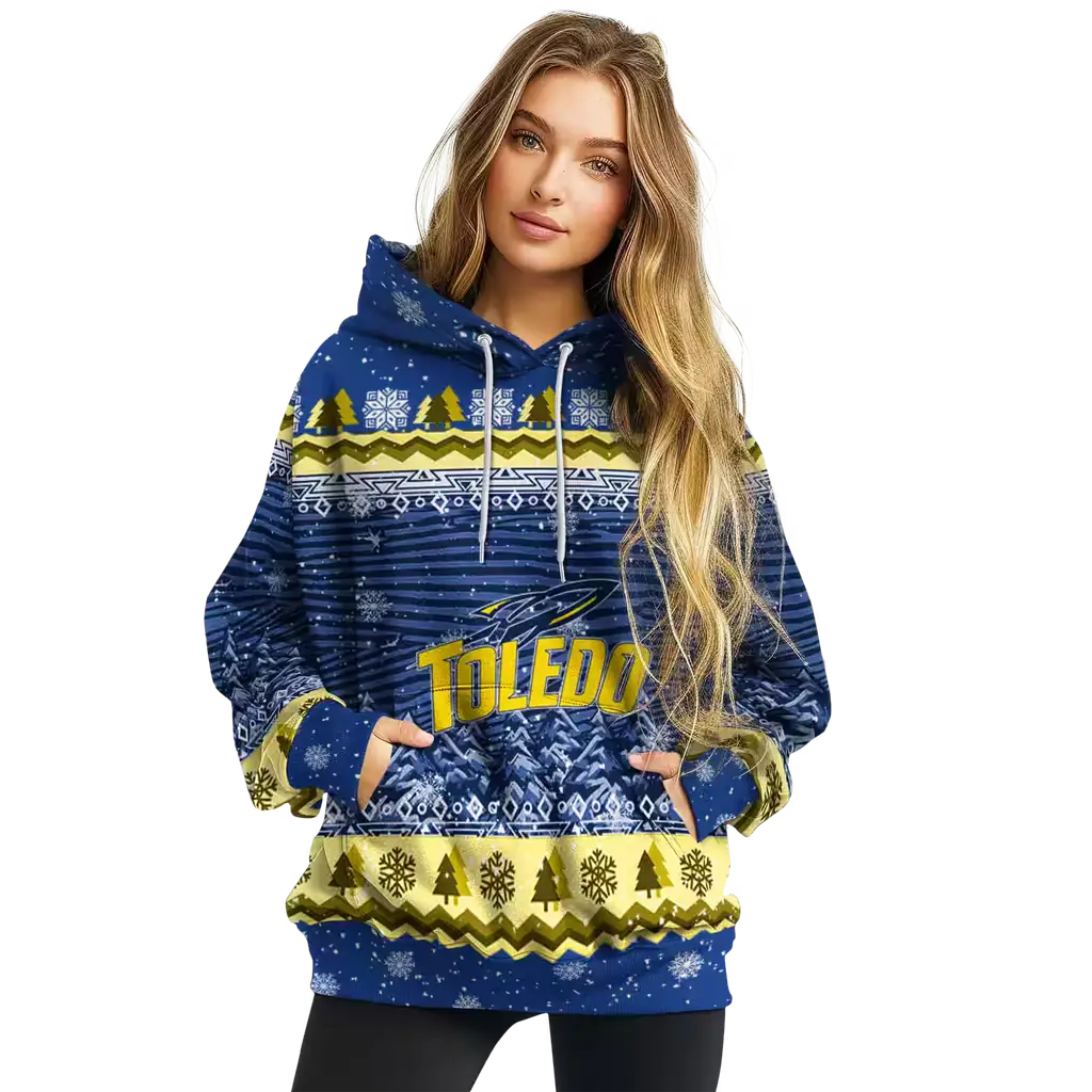 toledo rockets christmas trees blue hoodie high quality toledo rockets christmas trees blue hoodie high quality