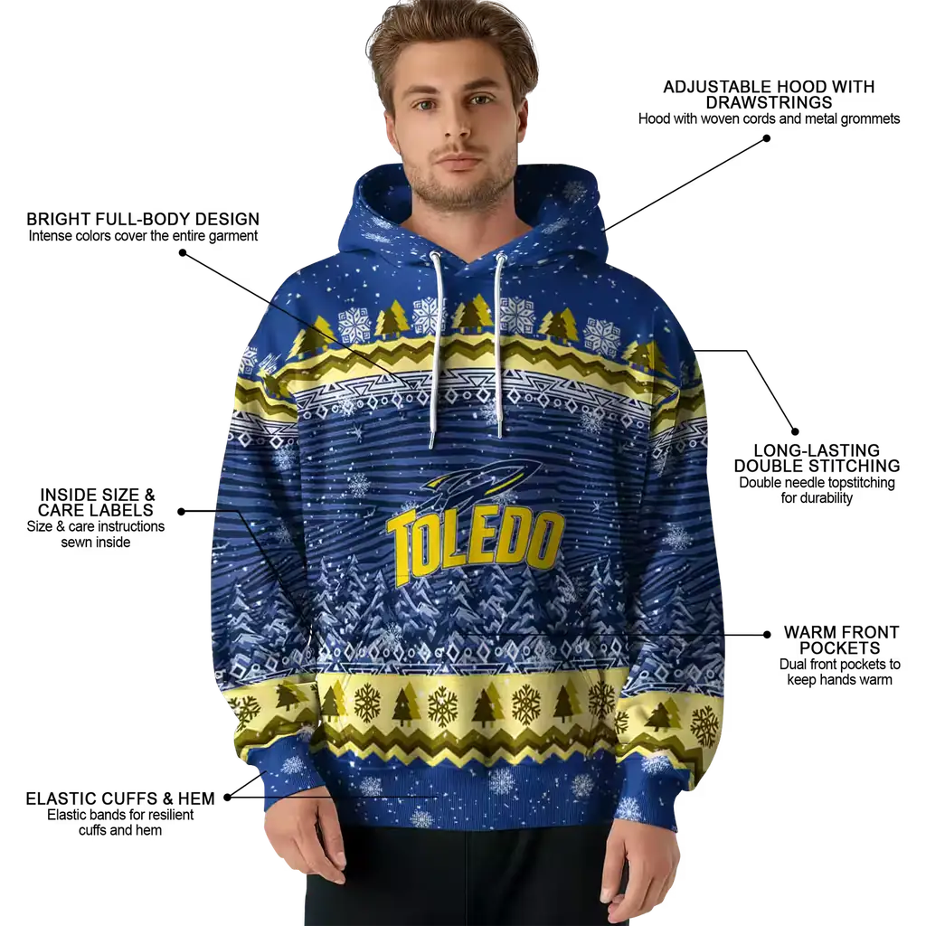 toledo rockets christmas trees blue hoodie latest model toledo rockets christmas trees blue hoodie latest model