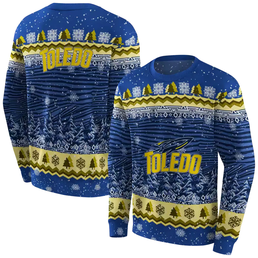 toledo rockets christmas trees blue hoodie premium grade toledo rockets christmas trees blue hoodie premium grade