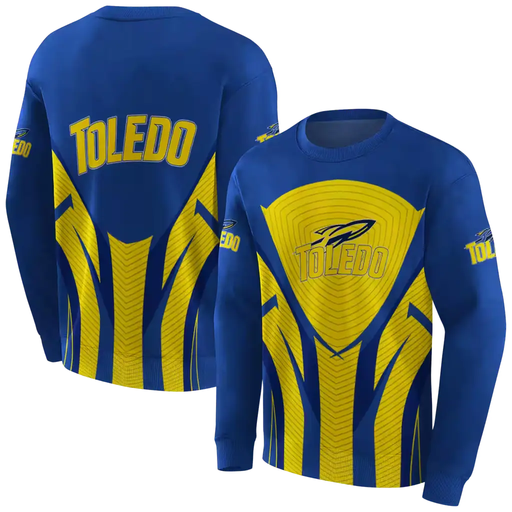 toledo rockets concentric lines blue black hoodie premium grade toledo rockets concentric lines blue black hoodie premium grade