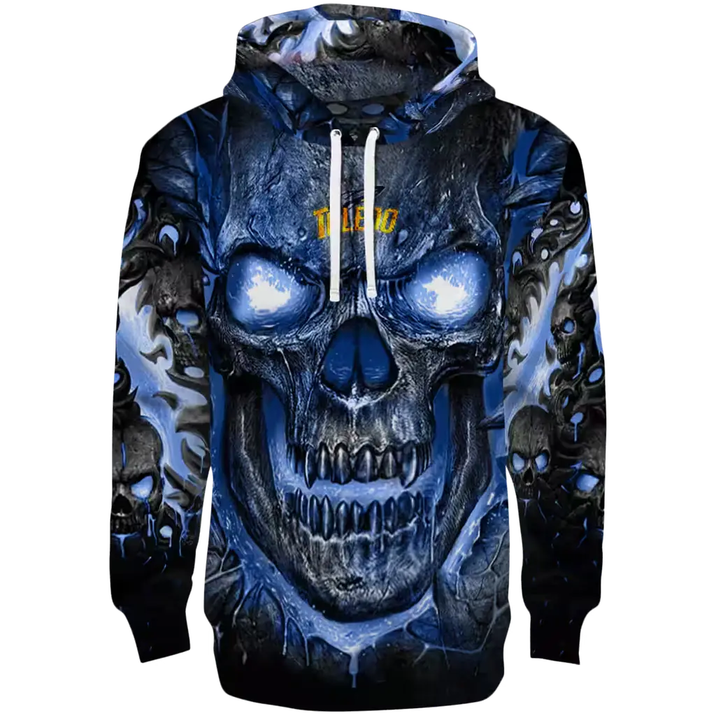 toledo rockets demonic skull blue black hoodie best selling toledo rockets demonic skull blue black hoodie best selling