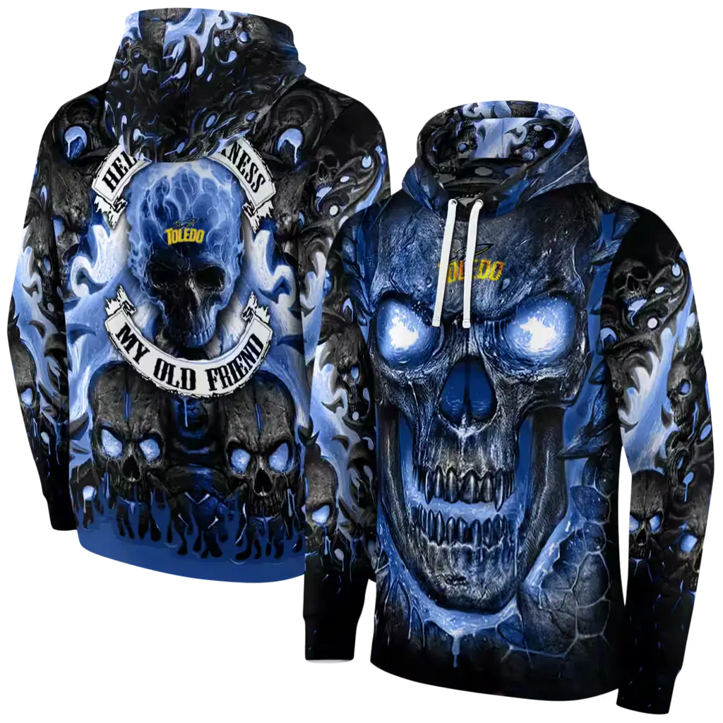 toledo rockets demonic skull blue black hoodie fashion forward toledo rockets demonic skull blue black hoodie fashion forward