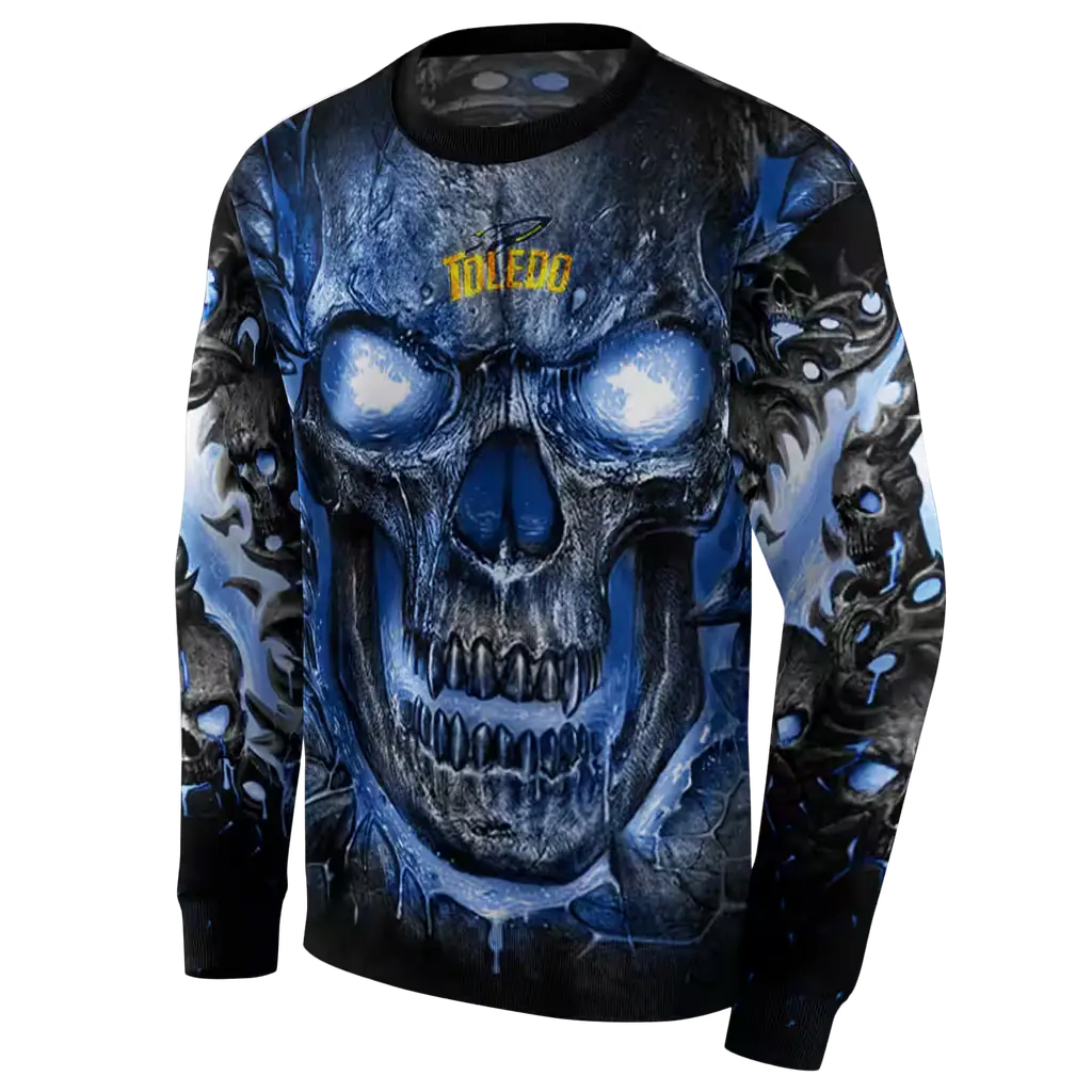 toledo rockets demonic skull blue black hoodie new arrival toledo rockets demonic skull blue black hoodie new arrival