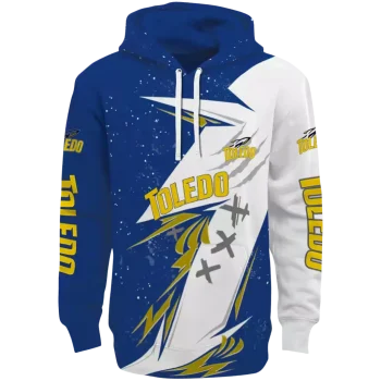 toledo rockets dynamic slash blue white hoodie best selling