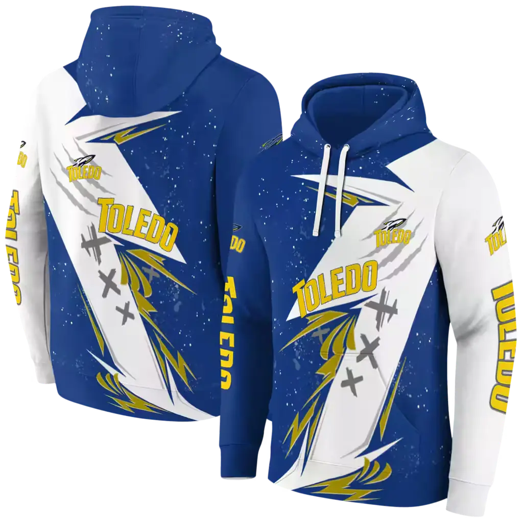 toledo rockets dynamic slash blue white hoodie fashion forward toledo rockets dynamic slash blue white hoodie fashion forward