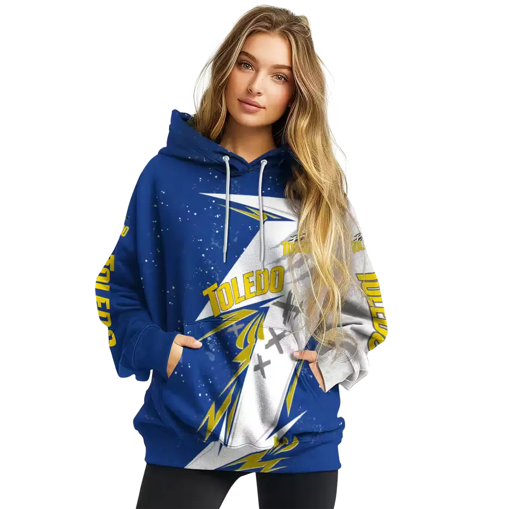 toledo rockets dynamic slash blue white hoodie high quality toledo rockets dynamic slash blue white hoodie high quality