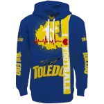 toledo rockets football heartbeat blue hoodie best selling