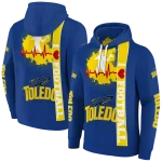 toledo rockets football heartbeat blue hoodie best selling