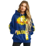 toledo rockets football heartbeat blue hoodie best selling