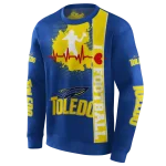 toledo rockets football heartbeat blue hoodie best selling