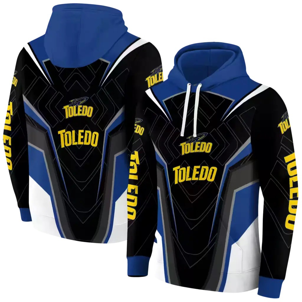 toledo rockets futuristic pattern blue black hoodie fashion forward toledo rockets futuristic pattern blue black hoodie fashion forward