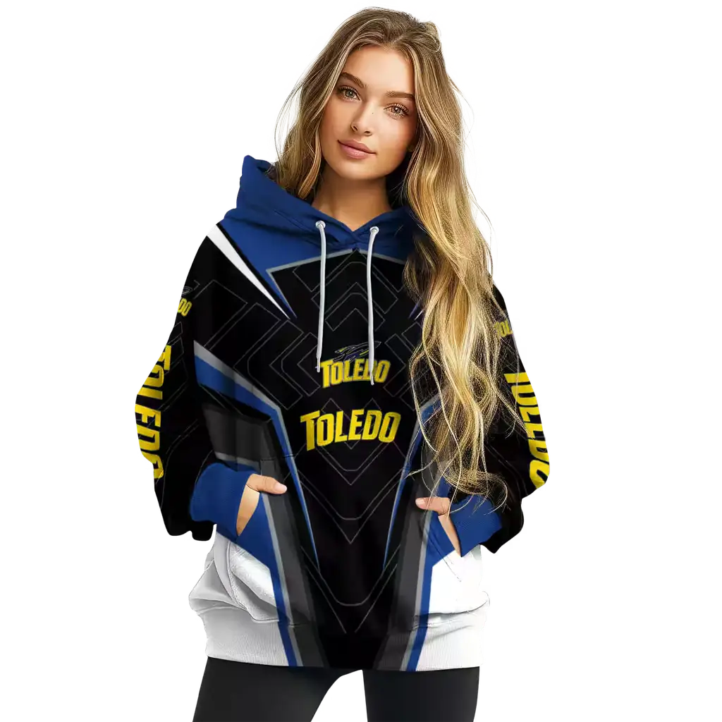 toledo rockets futuristic pattern blue black hoodie high quality toledo rockets futuristic pattern blue black hoodie high quality