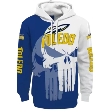 toledo rockets graphic punisher blue white hoodie best selling