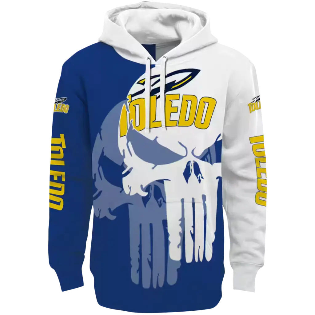 toledo rockets graphic punisher blue white hoodie best selling toledo rockets graphic punisher blue white hoodie best selling