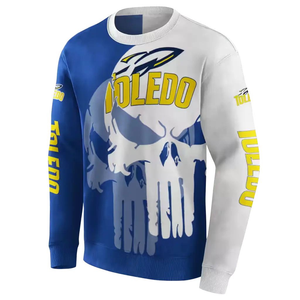 toledo rockets graphic punisher blue white hoodie new arrival toledo rockets graphic punisher blue white hoodie new arrival