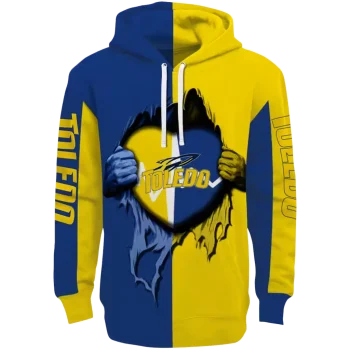 toledo rockets heartbeat graphic blue hoodie best selling