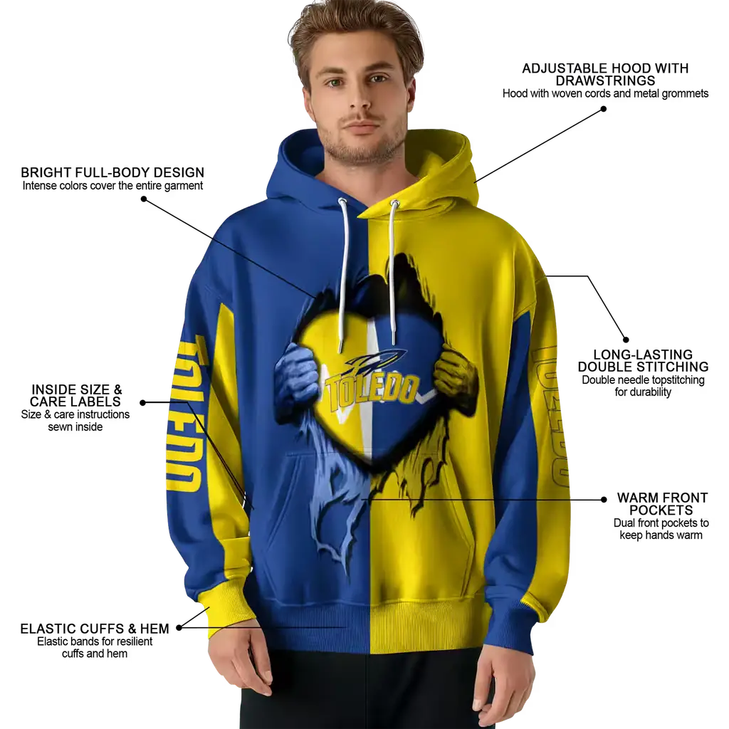 toledo rockets heartbeat graphic blue hoodie latest model toledo rockets heartbeat graphic blue hoodie latest model