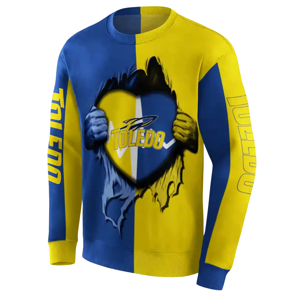 toledo rockets heartbeat graphic blue hoodie new arrival toledo rockets heartbeat graphic blue hoodie new arrival