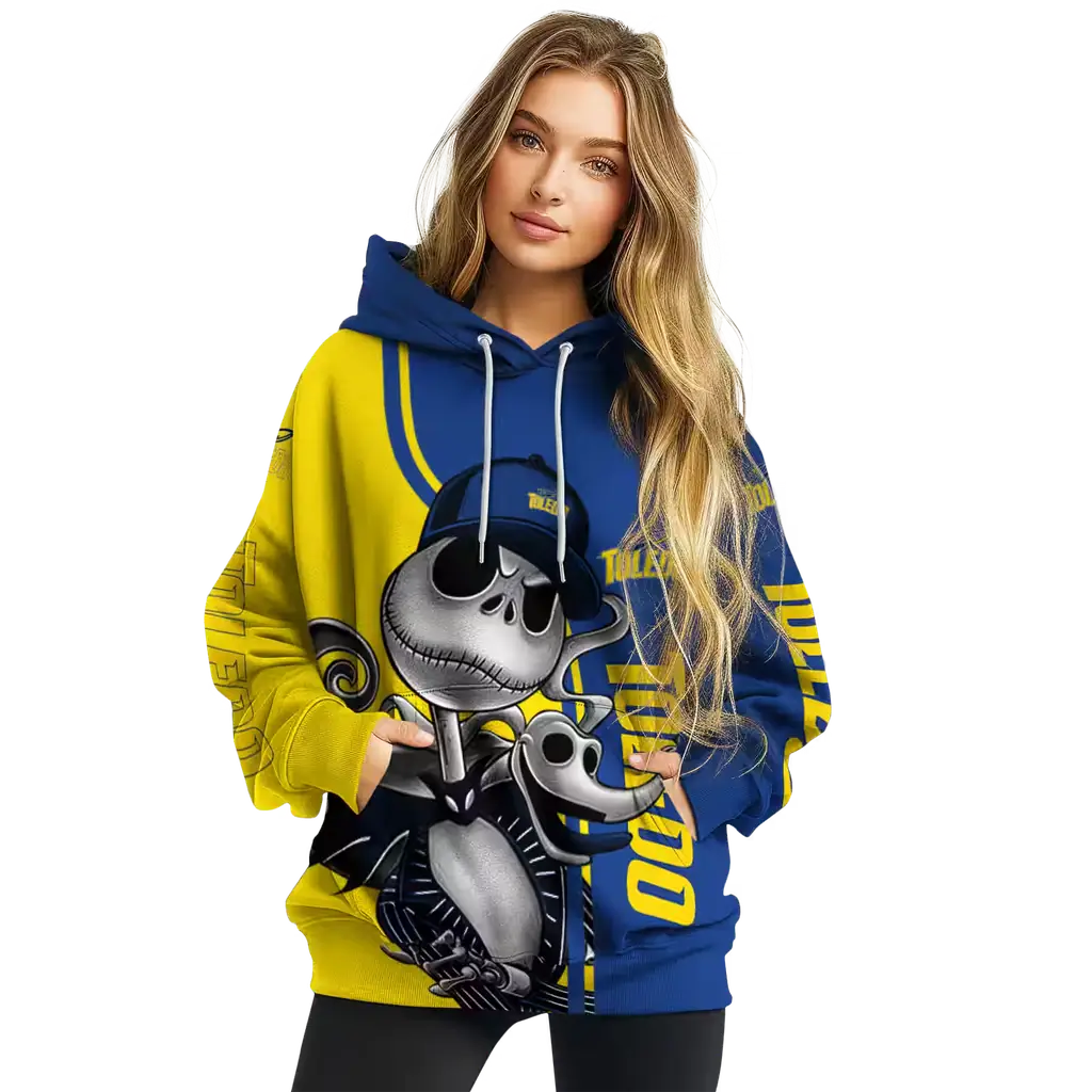 toledo rockets jack skellington blue hoodie high quality toledo rockets jack skellington blue hoodie high quality