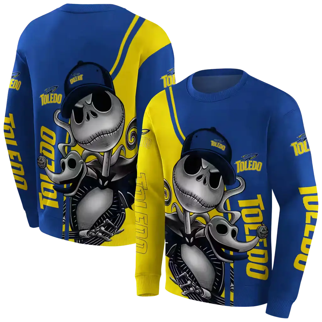 toledo rockets jack skellington blue hoodie premium grade toledo rockets jack skellington blue hoodie premium grade