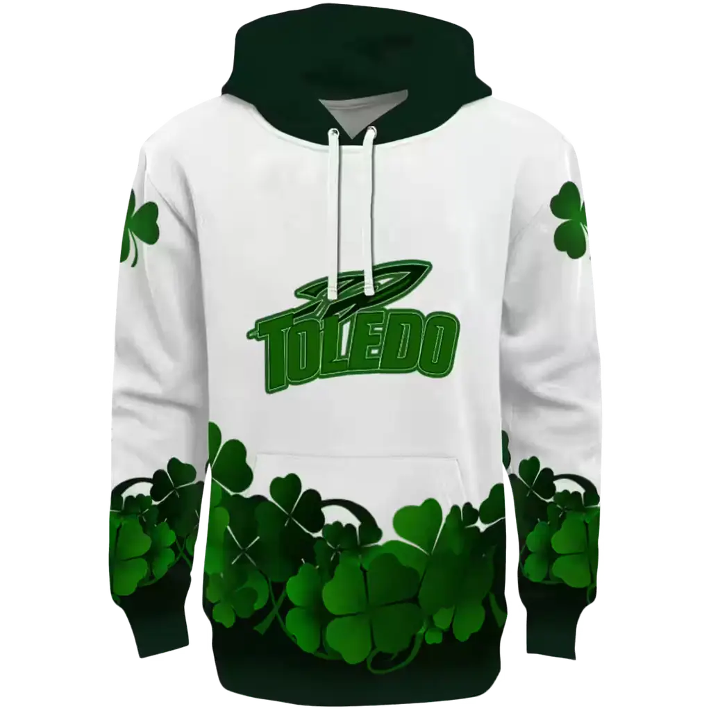 toledo rockets lucky motif white green hoodie best selling toledo rockets lucky motif white green hoodie best selling