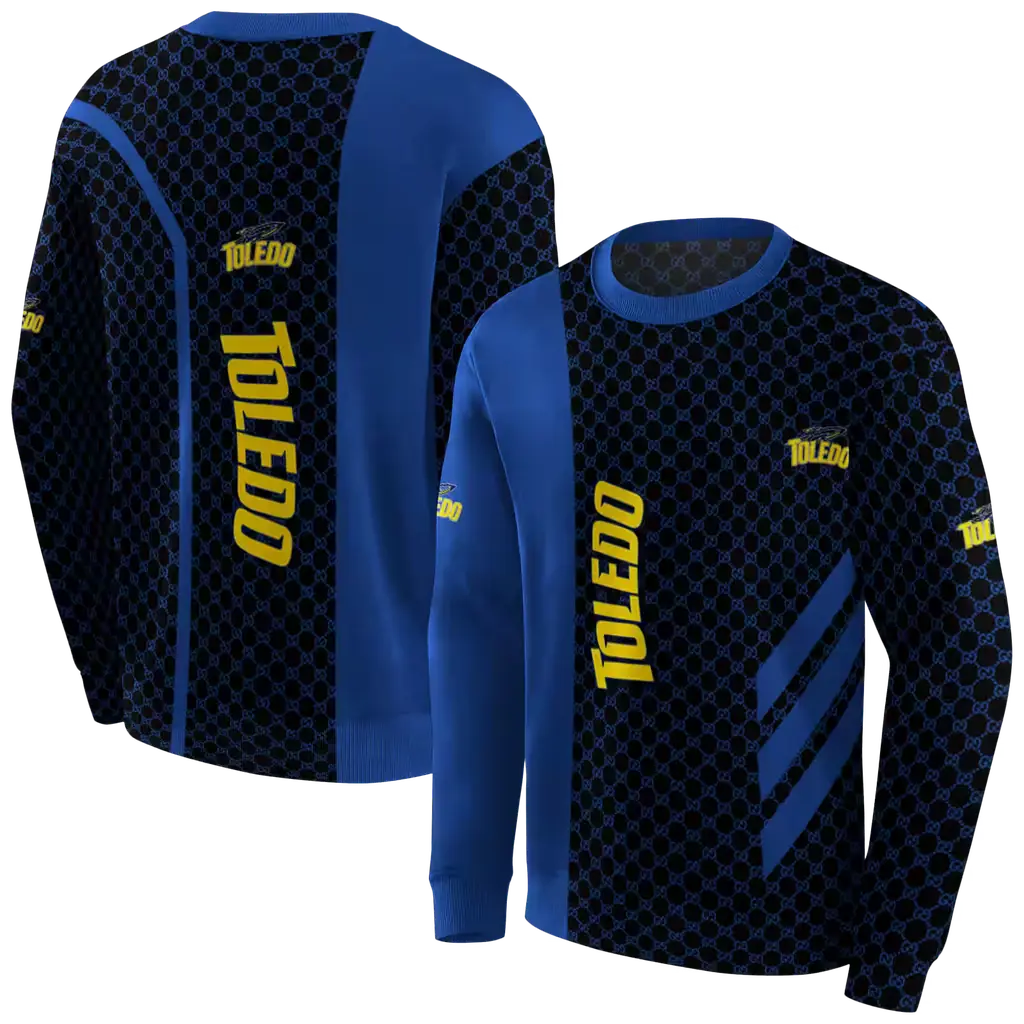toledo rockets monogram pattern blue hoodie premium grade toledo rockets monogram pattern blue hoodie premium grade