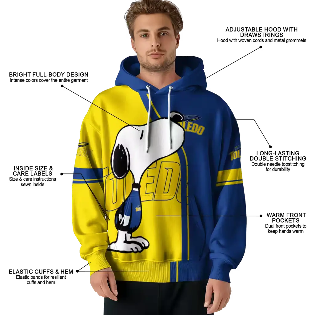 toledo rockets playful snoopy blue hoodie latest model toledo rockets playful snoopy blue hoodie latest model