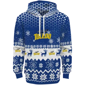toledo rockets reindeer motif blue hoodie best selling