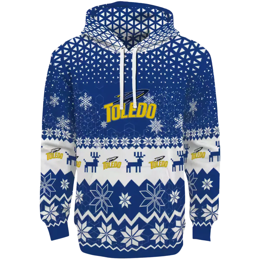 toledo rockets reindeer motif blue hoodie best selling toledo rockets reindeer motif blue hoodie best selling