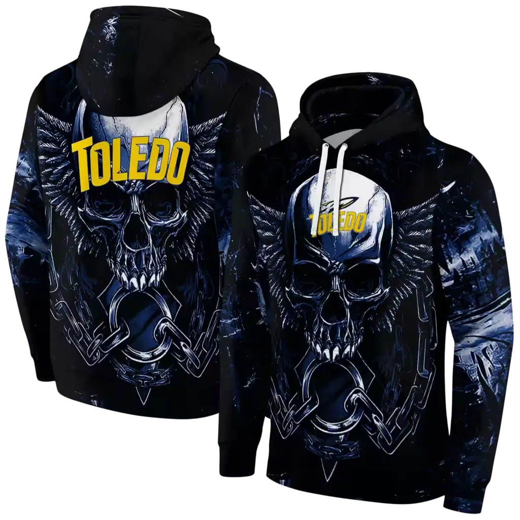 toledo rockets skull artwork blue black hoodie fashion forward toledo rockets skull artwork blue black hoodie fashion forward