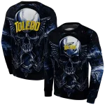 toledo rockets skull artwork blue black hoodie best selling