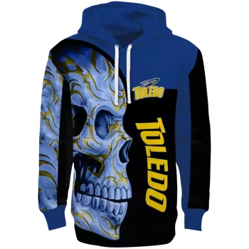 toledo rockets skull motif blue black hoodie best selling