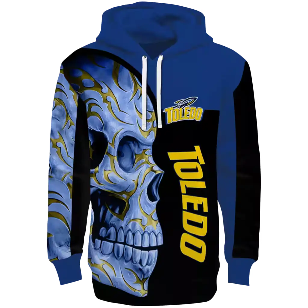 toledo rockets skull motif blue black hoodie best selling toledo rockets skull motif blue black hoodie best selling