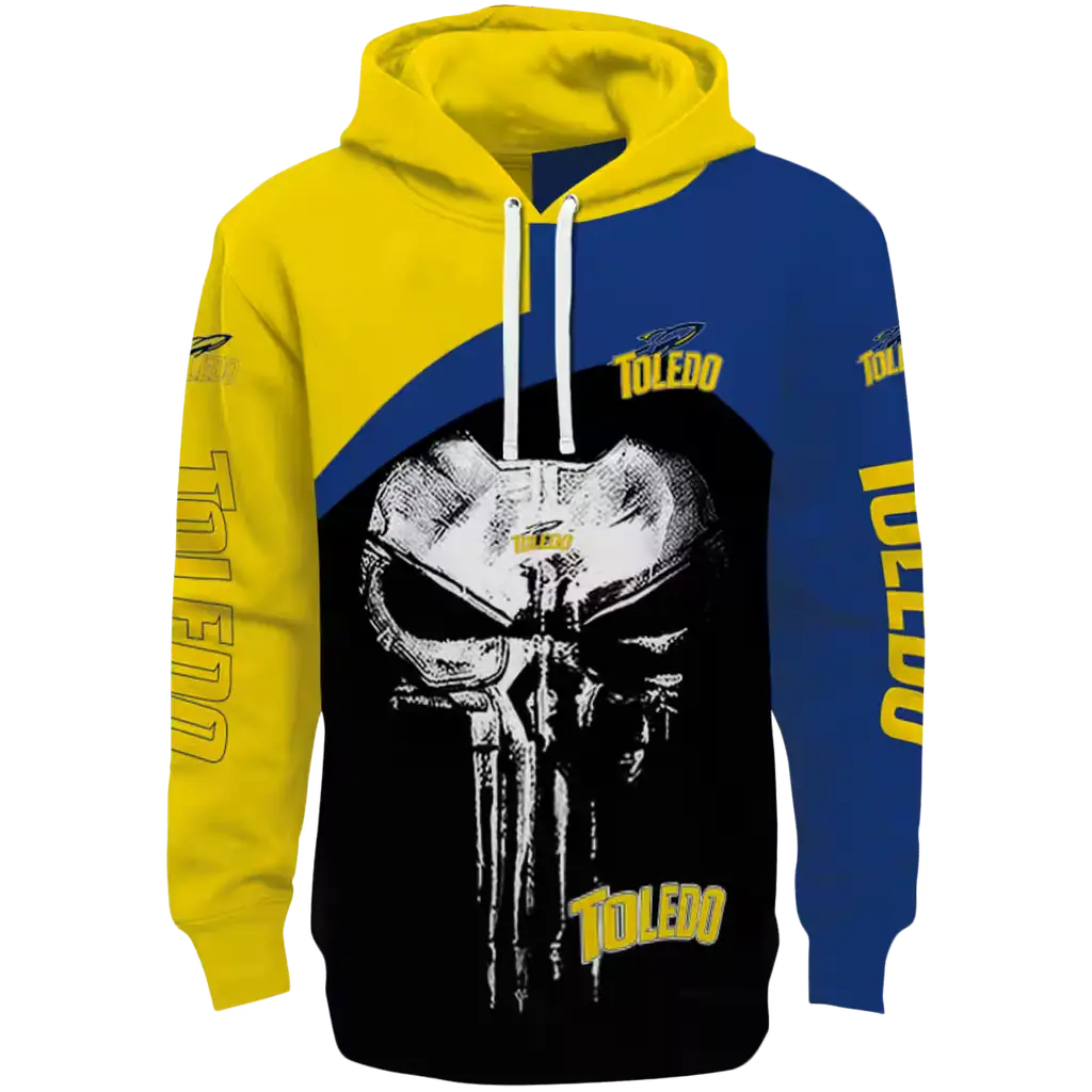 toledo rockets skull punisher gold black hoodie best selling toledo rockets skull punisher gold black hoodie best selling