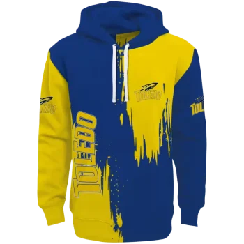 toledo rockets splatter effect blue hoodie best selling