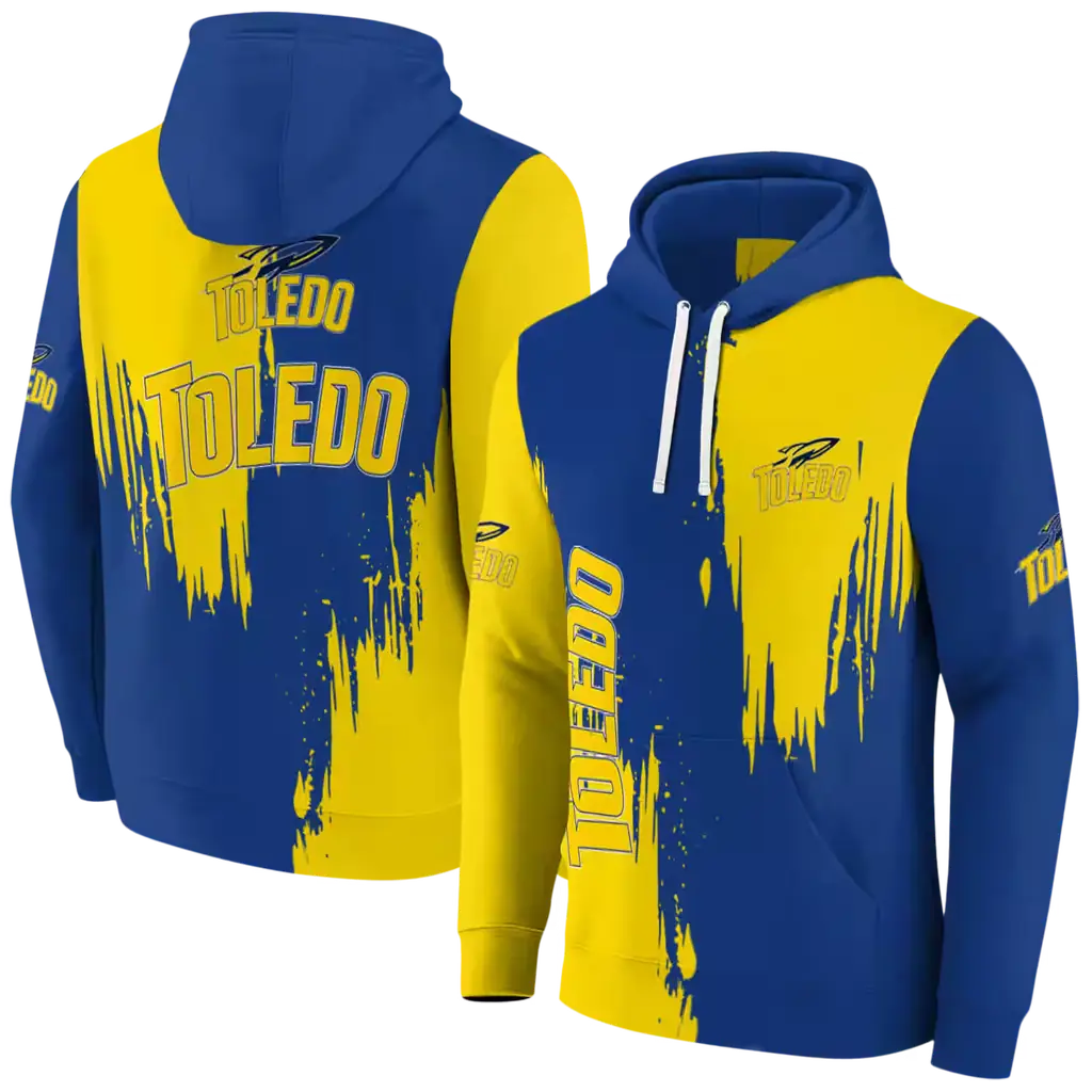 toledo rockets splatter effect blue hoodie fashion forward toledo rockets splatter effect blue hoodie fashion forward