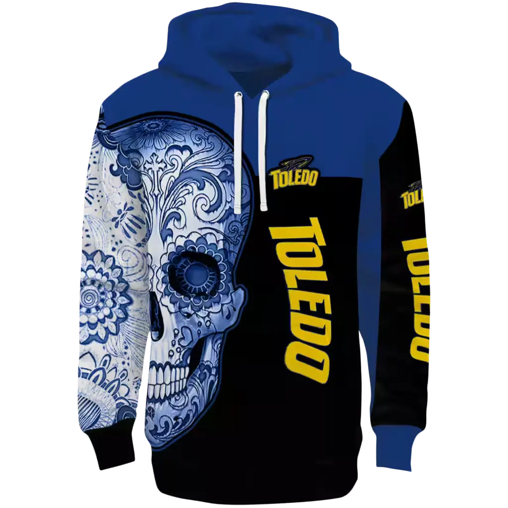 toledo rockets sugar skull blue black hoodie best selling toledo rockets sugar skull blue black hoodie best selling